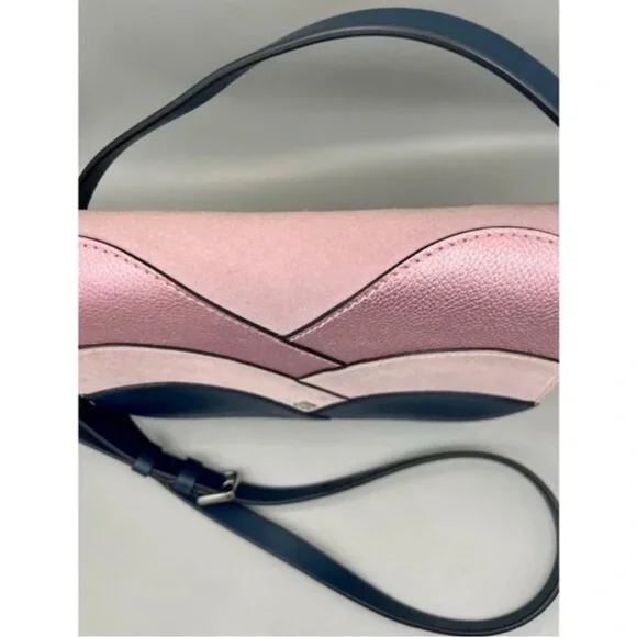 Kate Spade Pink and Blue Bag like new Nadine Patchwork Medium Flap Shoulder Bag - Picture 6 of 14